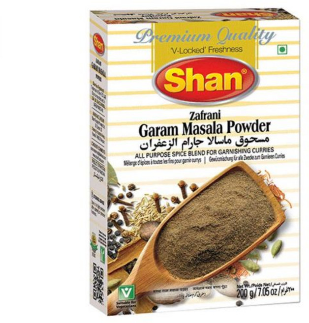 Shan 커리 카레 샨 자프라니 가람 마살라 파우더 7.05온스 200g 프리미엄 향신료 가루 블렌드 인도 요리용 시즈닝 풍부한 사프란 향 채식주의자용 할랄, Shan 커리 카레 샨 자프라니 가람 마살라 파우더 7, 1개