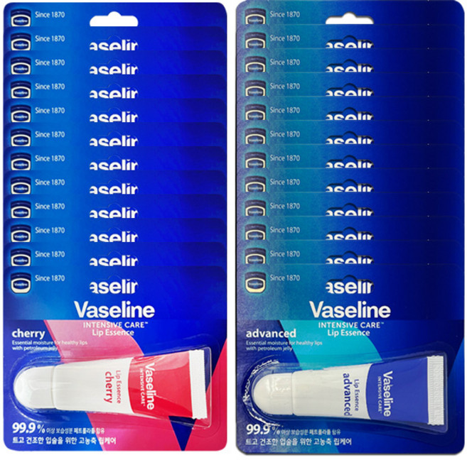 12개) 바세린 인텐시브 케어 립에센스 체리/어드밴스드 선택형 10ml, 무향, 12개