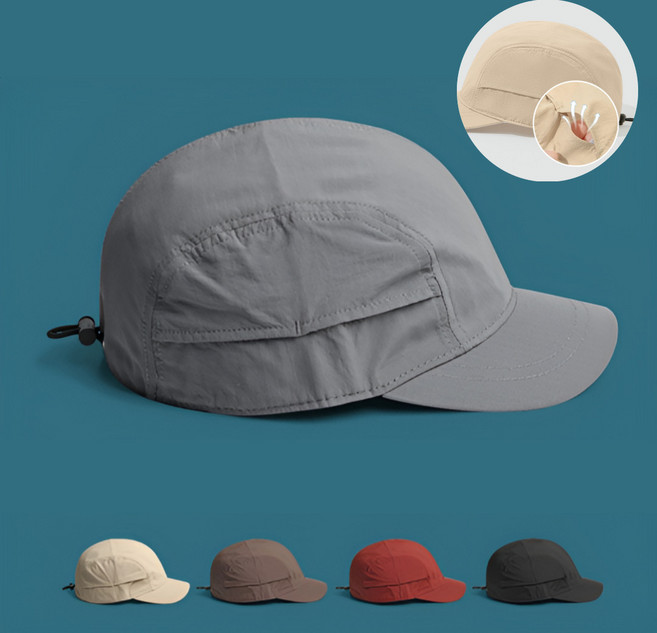 숏캡 숏챙모자 챙짧은 트레일 러닝 마라톤 대두 빅사이즈 모자 볼캡, 블랙, XL (59~60CM)