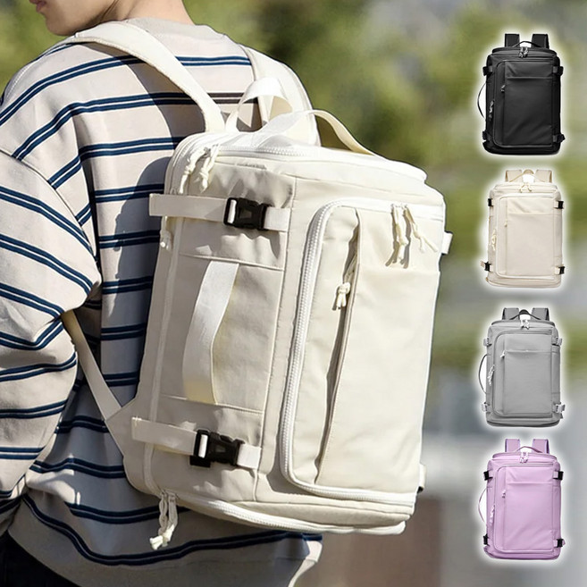 prosekor 여행용 백팩 대용량 캐리어형 38L 대용량 여행 백팩 등산 배낭 경량, 블랙