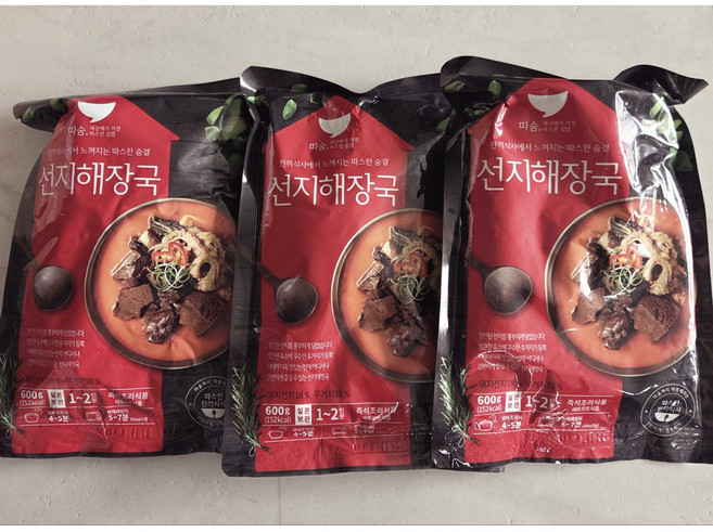 선미식품 선지해장국품, 600g, 3개