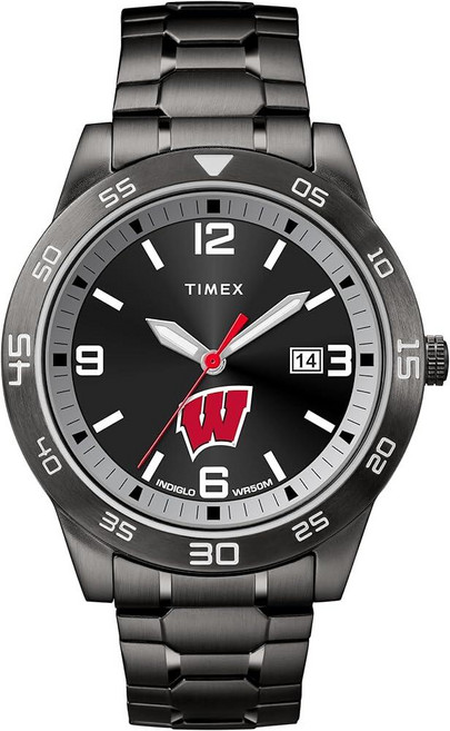Timex Tribute 남성용 Acclaim 42mm 쿼츠 시계 스테인리스 스틸 스트랩 포함 Kansas Jayhawks