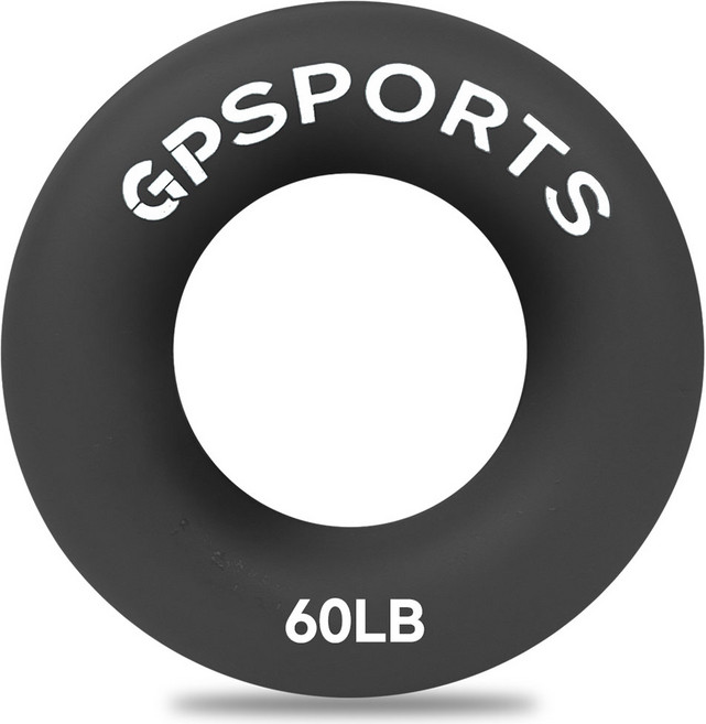 지피스포츠 손악력기 무소음 도넛 실리콘, 머슬 블랙, 1개
