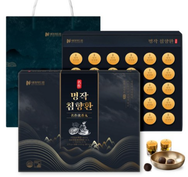 명작 침향환 + 쇼핑백, 30개, 3.75g
