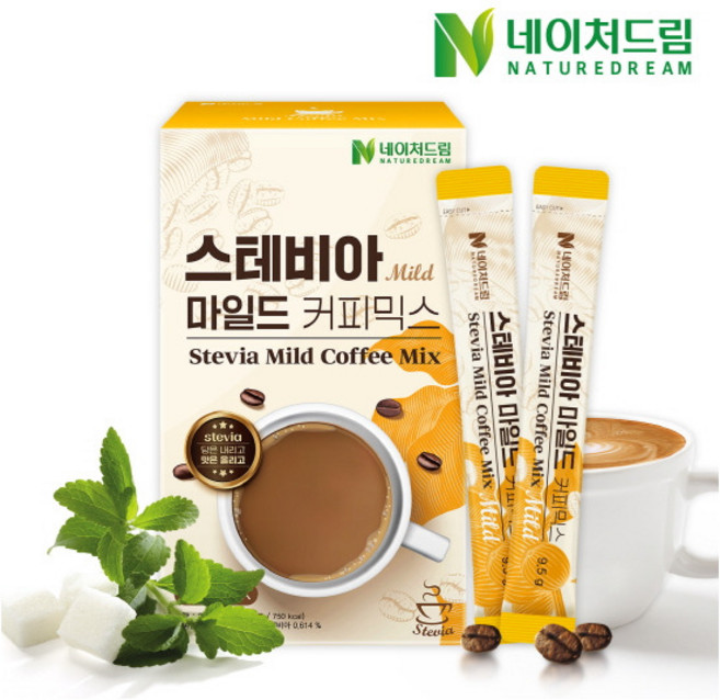 네이처드림 제로슈가 스테비아 마일드 커피믹스 9.5g 30포 1~4박스, 30개입, 1박스