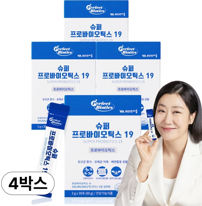 비타민마을 퍼펙트바이오틱스 슈퍼 프로바이오틱스19 생 유산균, 60g, 4개 - 쿠팡