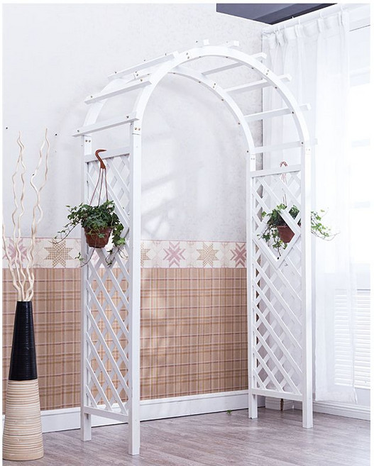 대문 울타리 야외 중문 방부목 전원주택 입구 꽃 펜스, 1개, 화이트 아치