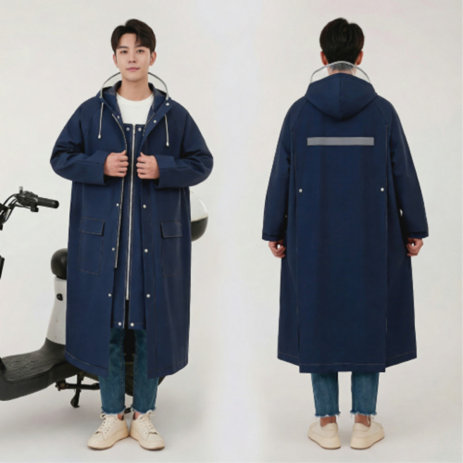 미르픽 고급 여행용 우비 다회용 레인코트 EVA 우의