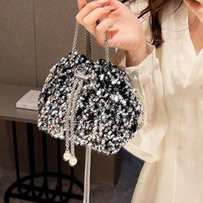 스팽글 여성 숄더백 블링 복조리 가방 체인 파티