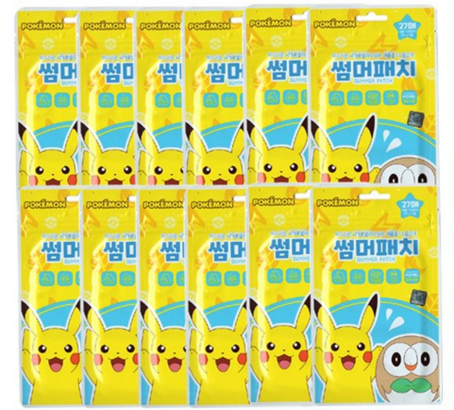 포켓몬스터 썸머패치 27매입 24시간지속 모기퇴치제, 포켓몬, 12개