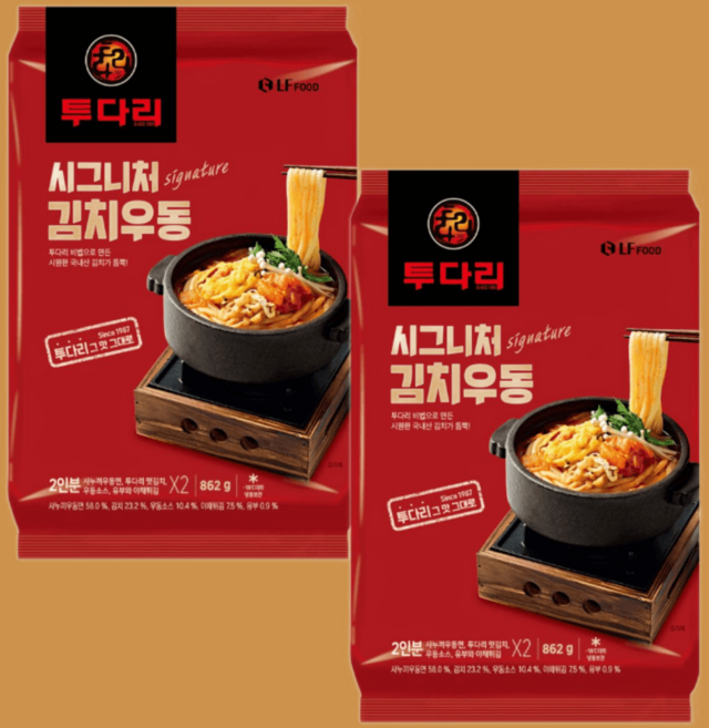 투다리 시그니처 김치우동, 862g, 2개