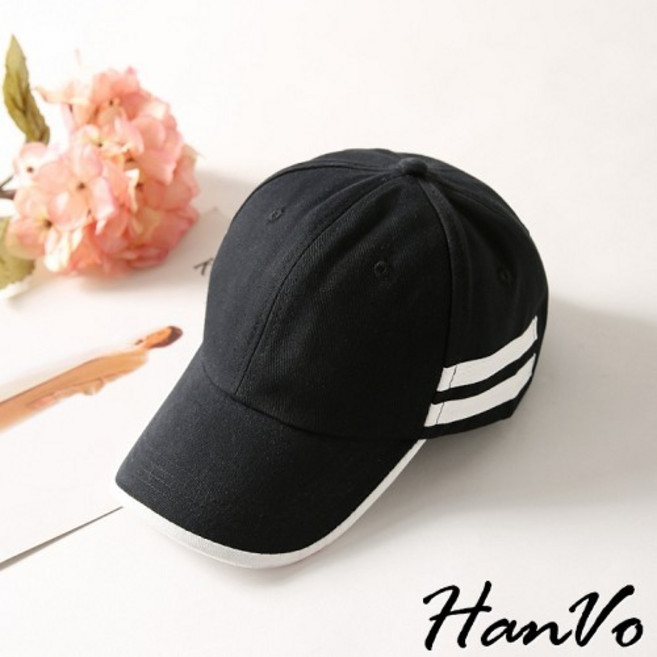 HanVo 復古條紋老帽 撞色運動風棒球帽 男女學生情侶休閒遮陽百搭防曬帽 C01-8116