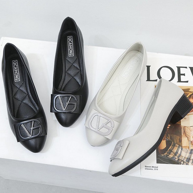 죠니제리 여성 발편한 로퍼 미끄럼방지 큐빅 구두