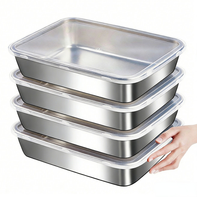 스테인리스 사각 스텐밧드+ 커버 세트 4pcs, 1세트