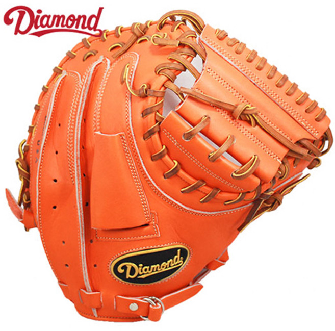 다이아몬드 프로크라운 1등급 포수 글러브 오렌지 포수미트 34인치 PC-002, 1개