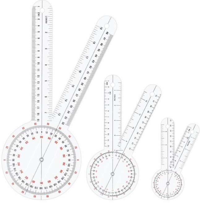 울트라스티스트 고니오미터 세트 3개 12인치 8인치 6인치 물리치료용 도구 관절 각도 측정기 손가락 무릎, 각도기 학습 측정기 각도계 세트 3개 12인치 8인치