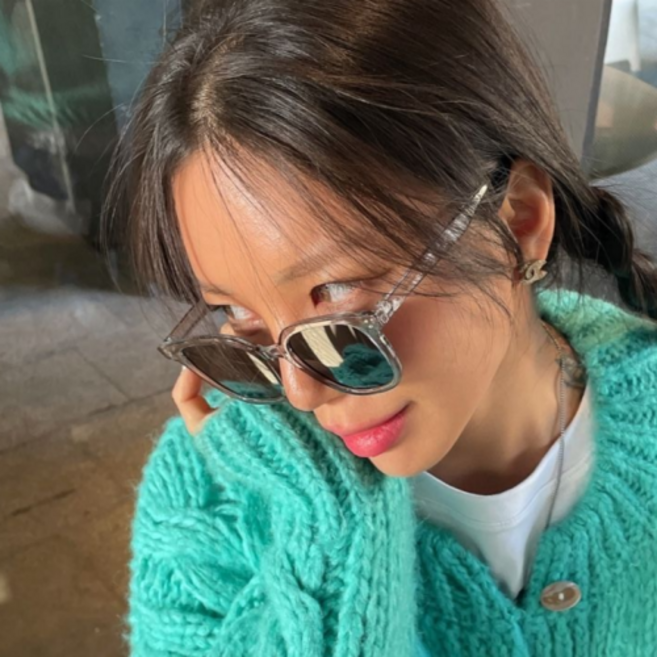 앤시오 뿔테 칼라 선글라스 케이스 포함