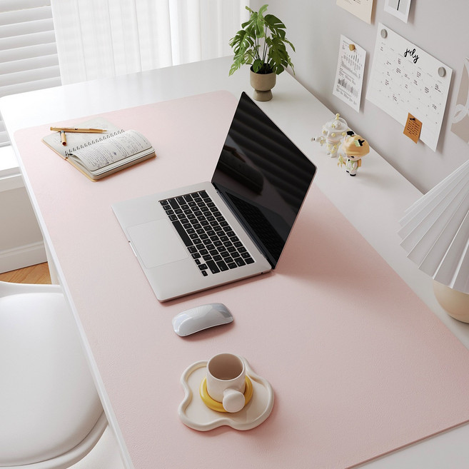 데이아스 가죽 데스크 와이드 패드 논슬립 마우스 장패드 800*400MM, 1개, 소프트 핑크