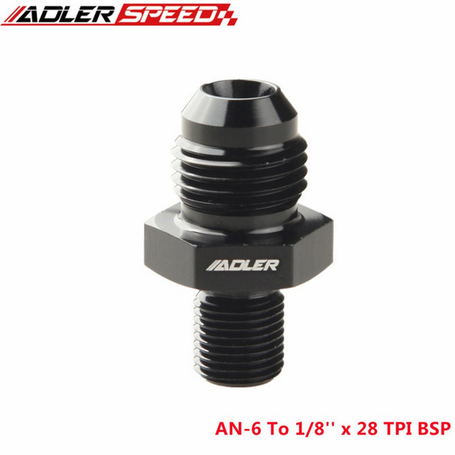 차량 엔진 실린더 1/2 AN6 AN10 어댑터 수 BSPP AN4 AN8 1/8 BSP 스트레이트 AN12 3/4 3/8 1/4 피팅, AN-6 To 1-8 X28 TPI