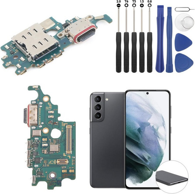 삼성 갤럭시 S21 5G 충전 포트 플렉스 케이블 교체용 도크 커넥터 G991UG991W USB 충전기 보드 커넥터검은색 도구 포함, 삼성 갤럭시 S21 5G 충전 포트 플렉스 케이블 교체