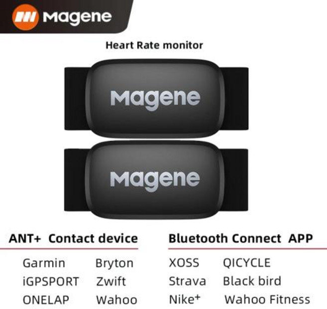 자전거심박계 Magene Mover 심박수 센서 듀얼 모드 ANT 블루투스 가슴 스트랩 포함 Wahoo Garmin 스포츠 용 사이클링 컴퓨터 자전거 H64, [02] 자전거심박계 2Pcs H64 HR Monito, 2) 2Pcs H64 HR Monitor