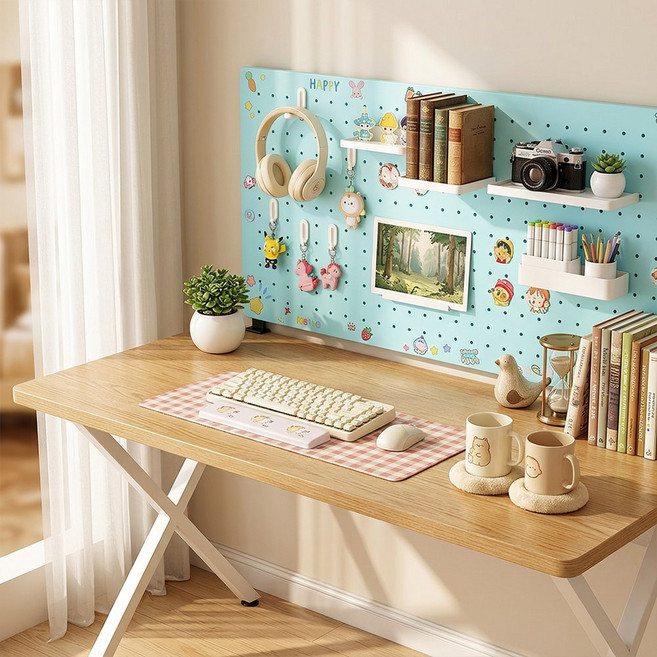 다용도 철제 타공판 수납장 수직형 책상 오거나이저 인테리어 높이 조절 선반 10종 세트, 1단, 민트 블루 스탠딩