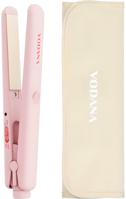 VODANA Pocket Mini陶瓷負離子直髮造型夾, 粉紅香草, VS232
