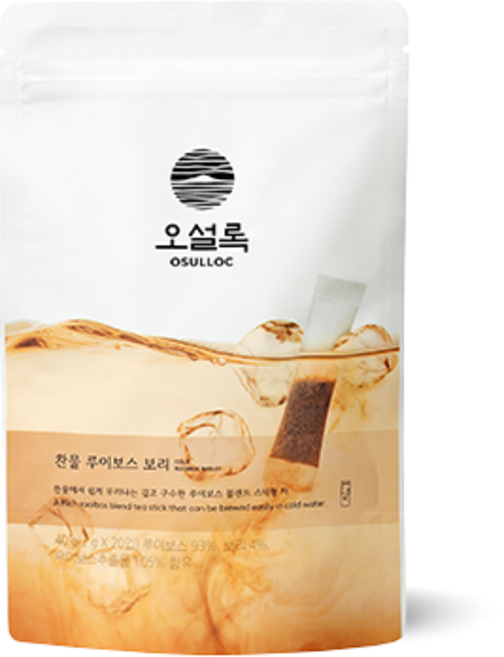 오설록)찬물 루이보스 -보리 찬물에서 쉽게 우러나는 깊고 진한 루이보스 보리 블렌드 스틱형 차, 20개입, 1개