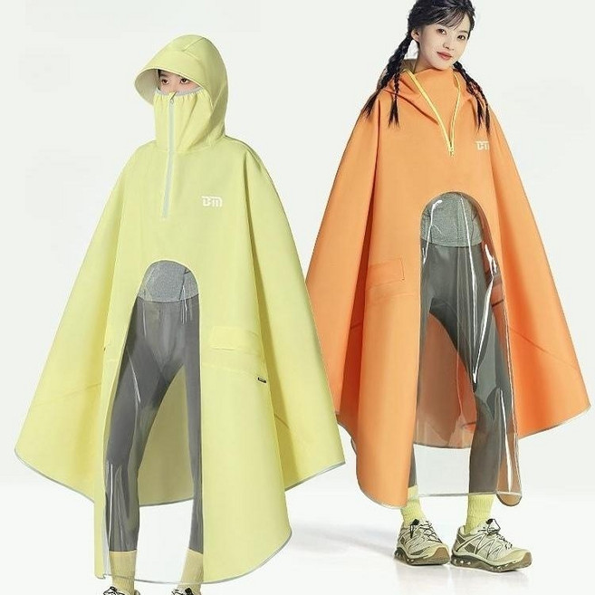 빅사이즈 여성레인코트 두꺼운 바이크 판초우비, 밀키퍼플 4XL