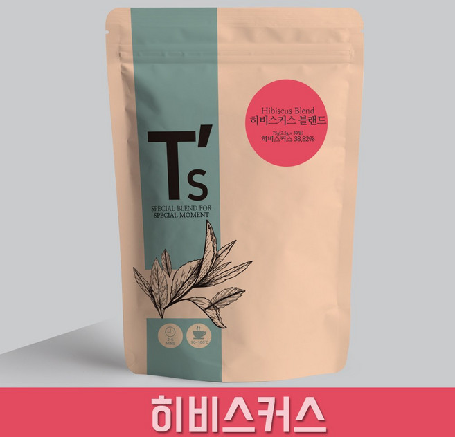티스 히비스커스블렌드 30티백, 30개입, 1개, 2.5g