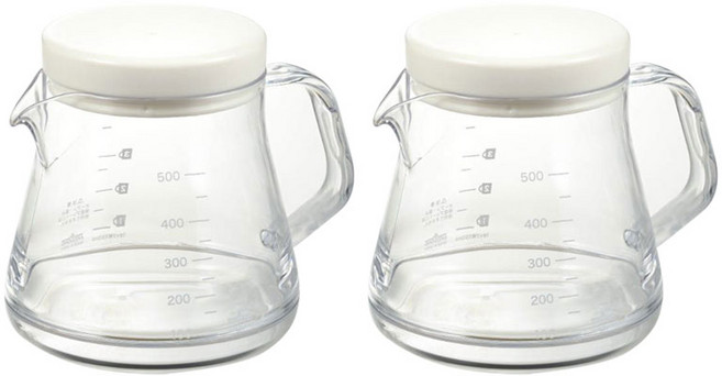 아케보노 커피 서버 스트롱 화이트, 500ml, 2개, 뚜껑 + 커피서버