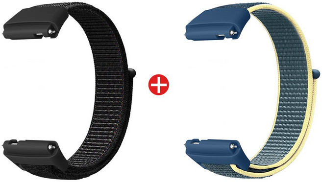 샤오미 레드미 워치3 액티브 호환 스포츠 루프 스트랩 (2개), 블랙+아이스블루