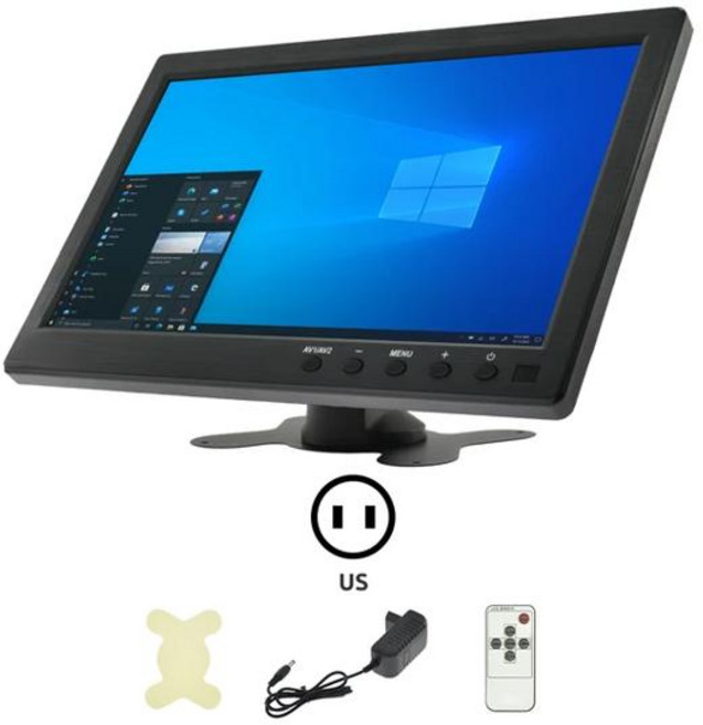 차량용 자동차 후방 카메라 MJDOUD HDMI 모니터 VGA TV 컴퓨터용 LCD 컬러 스크린 PC 홈 보안 시스템 백업 디스플레이 10.1 인치, 01 101-US