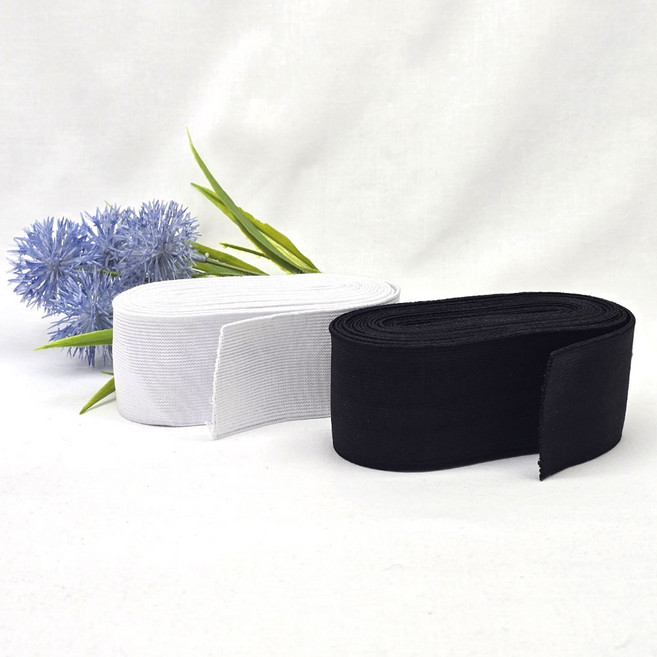 드림토리 허리고무밴드 50mm 4.5M(5마)set, 검정+흰색, 2개