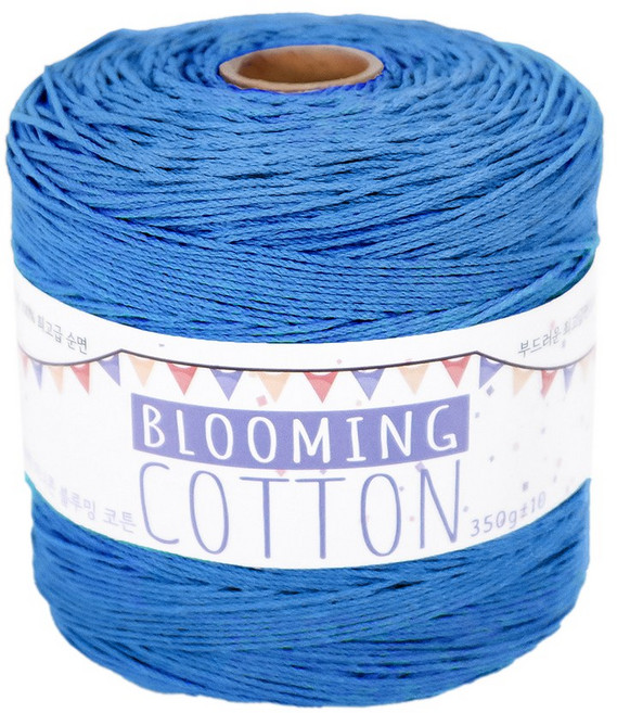 털실나라 미니콘 블루밍 코튼 18합 코마면사 뜨개실 350g, 24 블루, 1개