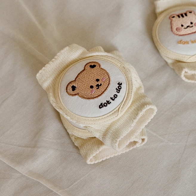 돗투돗 꼬미 자수 무릎 보호대, 1세트, 돗꼼