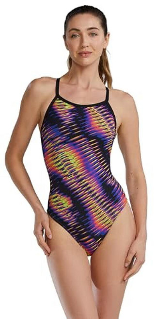 TYR 여성용 Durafast 엘리트 다이아몬드핏 수영복 178435, Lime/Multi