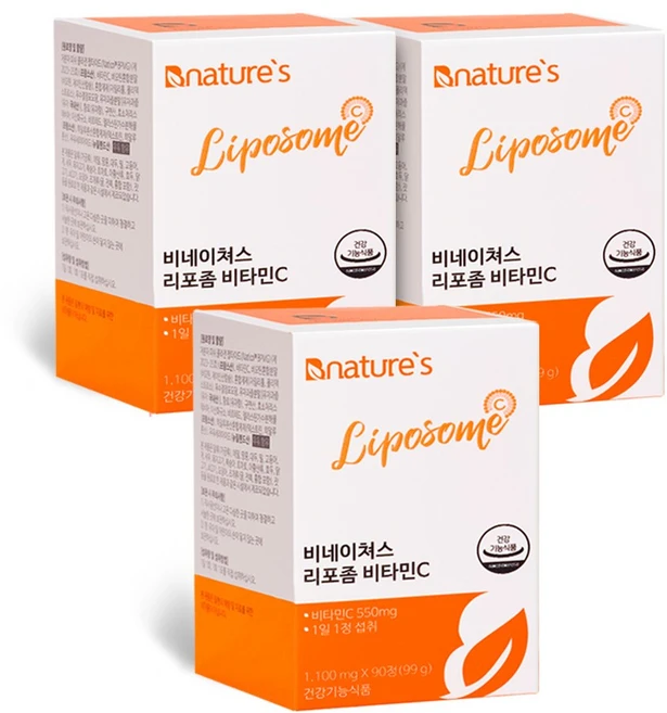 비네이쳐스 리포좀 고함량 비타민C 1100mg 90정 x 3박스 9개월분 폴란드원료, 3세트 - 쿠팡