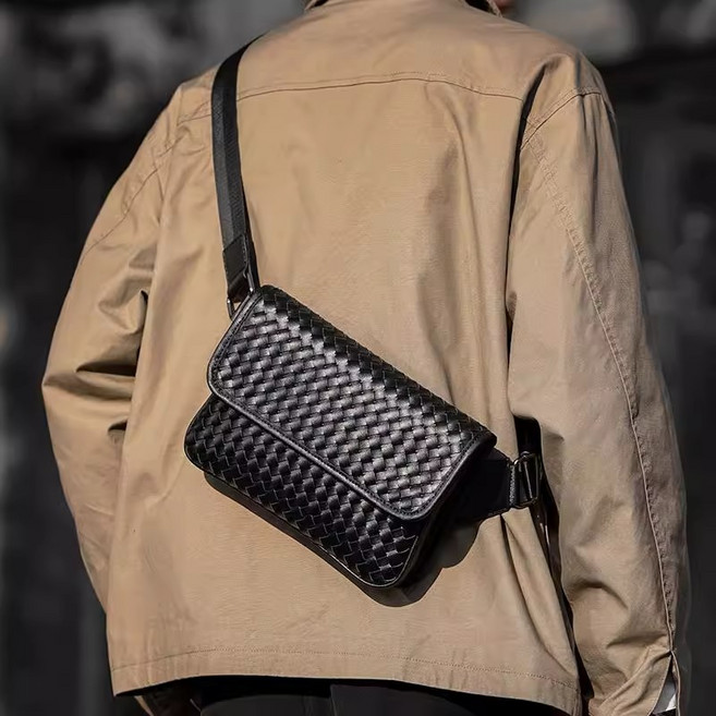 남성 가죽 미니 크로스백 캐주얼 원숄더 슬링백