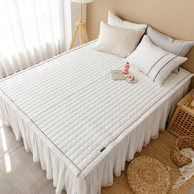 이블랑 여름 향균 시어서커 침대 패드, 베이지