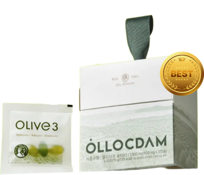 올록담 올리브3 EVOO 지중해 올리브오일 캡슐, 1박스, 30정