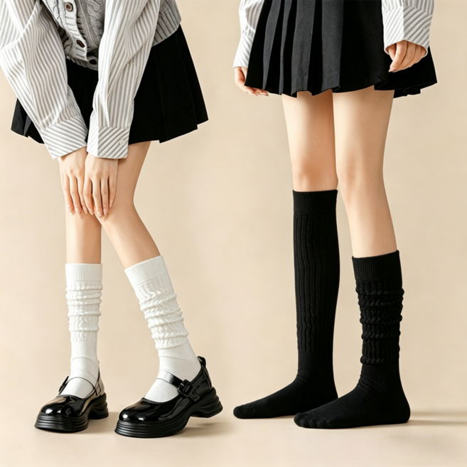 속쿠 여성 양말 4족 세트 장모면 95% 이상 보풀방지 올풀림방지 고탄력 데일리 패션 양말