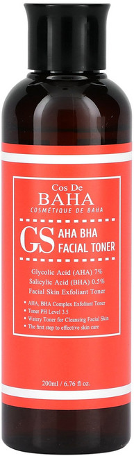 Cos De BAHA GS AHA BHA 페이셜 토너 200ml(6.76fl oz) BAHA (코스드바하), 1개, 200ml