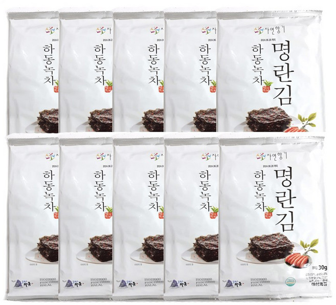 벌크 소금대신 명란 녹차 뿌린 하동녹차 명란 전장김 30g 10봉, 10개