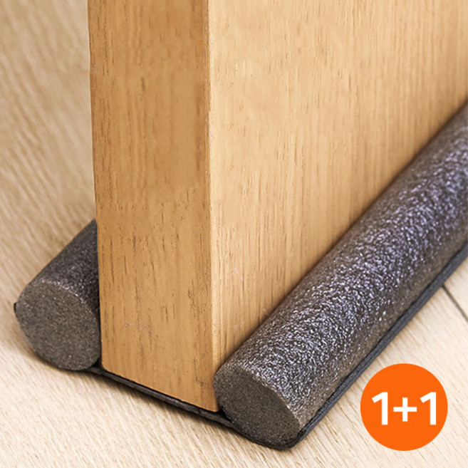 1+1 초간단 방문 틈새 막이 방문틈 문하단 밀폐 방음 외풍 빛 차단 발끼임방지 문풍지, 블랙+블랙