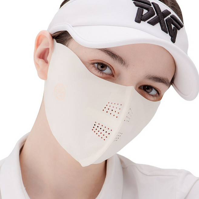 모델로 피부과전문의 개발 자외선차단 99.9% 마스크 에어핏 스탠다드 눈 밑 관자놀이까지 완벽 차단 마스크 골프 러닝 등산 얼굴햇빛가리개 안 쓴 듯 편안한 호흡, 에어핏 스탠다드 아이보리 L, 1개