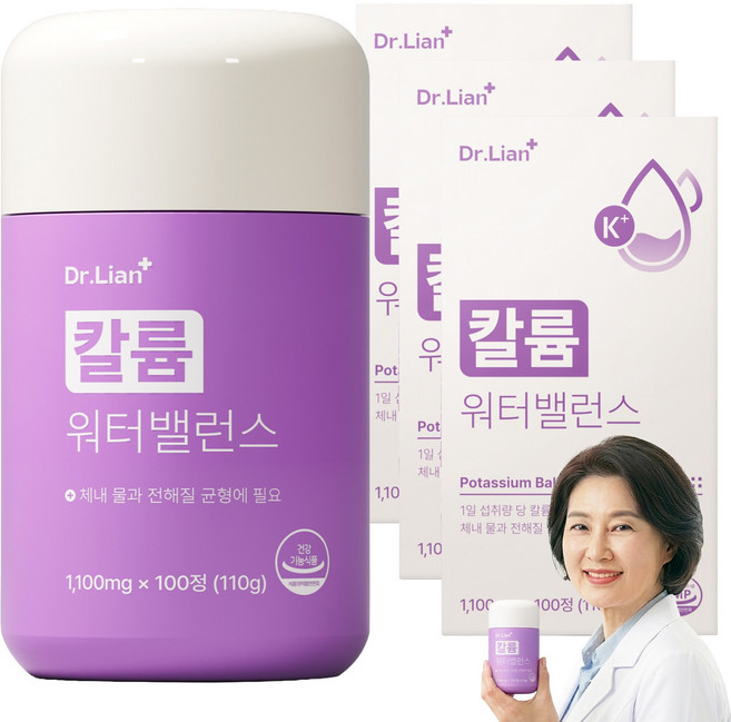 닥터리안 칼륨 워터밸런스 1500, 3개, 100정