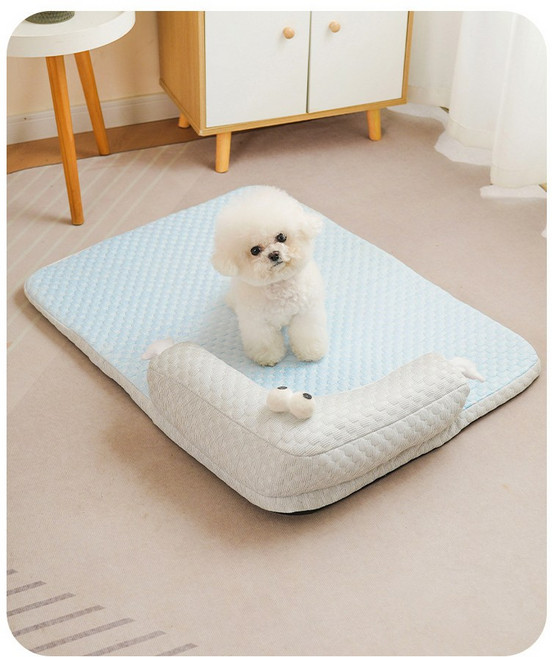냉감 쿨매트 반려동물 강아지 고양이 방석 쿠션, 하늘색, 1개