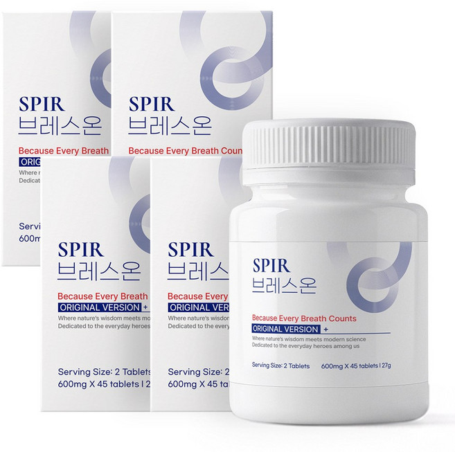 스피르 브레스온 호흡 숨결 맑은 특허성분 TCI213, 4개, 45정