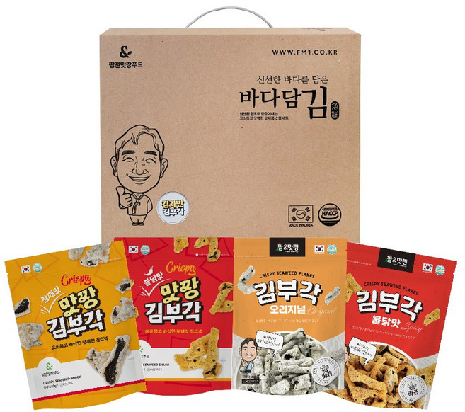 팜&맛짱 고소하고 바삭바삭한 김부각 8종선물세트/홈쇼핑 히트상품 /HACCP인증시설, 1개, 50g